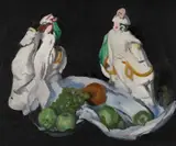 Philip Naviasky, Still Life Of Porcelain Ornaments And Fruit, Oil on board