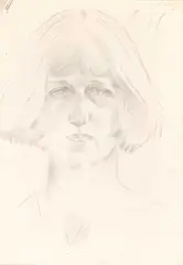 Henry Lamb, Portrait Of Dora Carrington, Pencil