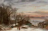 Charles Leaver, Extensive Winter Landscape, Walsall In The Distance, 1858, Oil on canvas