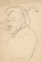 Philip Naviasky, Three Sketches Including, The Artists Mother, A Sleeping Man And The Artists Wife, pencil on paper Artists mother, charcoal Artists wife, red crayon