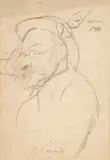 Philip Naviasky, Three Sketches Including, The Artists Mother, A Sleeping Man And The Artists Wife, pencil on paper Artists mother, charcoal Artists wife, red crayon