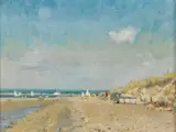 Paul Brown, Beach Scene, Oil on canvas