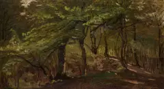 Hans Agersnap, Woodland Path, Oil on canvas