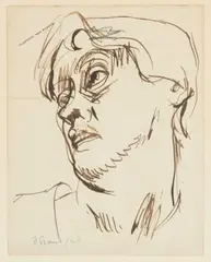 Duncan Grant, A Portrait, Possibly Of Vanessa Bell (1879-1961), Pen and ink on headed paper from 46 Gordon Square, Bloomsbury