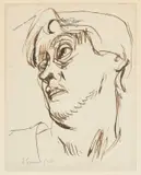 Duncan Grant, A Portrait, Possibly Of Vanessa Bell (1879-1961), Pen and ink on headed paper from 46 Gordon Square, Bloomsbury