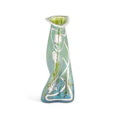 Loetz, A Loetz Art Nouveau Iridescent Glass Vase, silver overlay decoration of stylised flowering vines