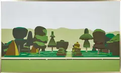 Karl Torock, The Topiary Garden At Levens Hall, Cumbria, 1972, Oil on canvas
