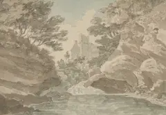Thomas Sutherland, Roslin Castle, Pencil and wash