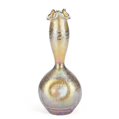 Loetz, A Loetz Silver-Mounted Crete Papillon Iridescent Glass Vase, glass