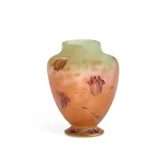 Daum, A Daum Nancy Enamelled Glass Vase, glass
