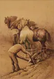 Frederick E. Valter, The Plough Team, 1902, Watercolour