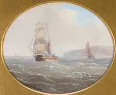 Edward King Redmore, Ships Off The Coast, Oil on board