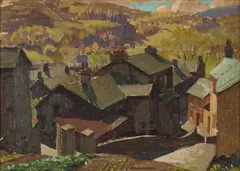 William Heaton Cooper, Village View In The Lake District, Oil on canvas