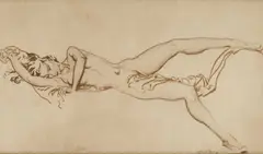 William Russell Flint, Nude Study Of A Woman, chalk