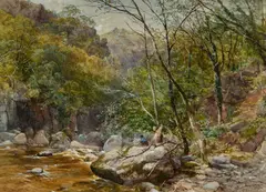Charles Branwhite, On The East Lyn, Lynmouth, 1870, Watercolour