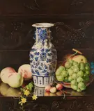 Alexander Stanesby, A Pair Of Still Lifes Of Fruit And Chinese Porcelain, 1900, Watercolour