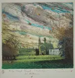 Piers Browne, King's College Chapel, Cambridge In The Autumn, etching with touches of oil