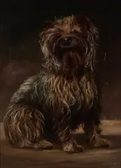 Tom Yarwood, Portrait Of A Terrier, 1895, Oil on canvas