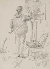 John Sergeant, Portrait Of The Artist's Wife, Carolyn, Pencil
