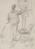 John Sergeant, Portrait Of The Artist's Wife, Carolyn, Pencil