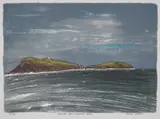 Frances Walker, Leaving The Flannan Isles & A Beach Scene, prints, both unframed Isles