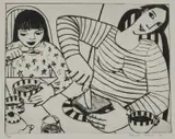 Anita Klein, At The Breakfast Table, Etching