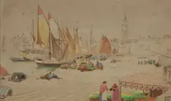 Albert Goodwin, Grey Weather, Venice, Pencil and watercolour