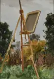 Faizrakhman Aminov, The Easel, Oil on paper/card