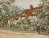 Caroline Sharpe Nee Paterson, Country Cottages, Watercolour Note: Sharpe's sister was the celebrated artist Helen Allingham