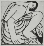 Anita Klein, Woman With Scissors, Etching