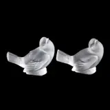 Lalique, Two Lalique 'Moineau' Paperweights, glass