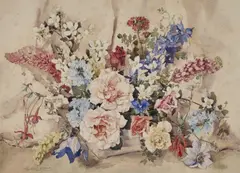 Phyllis Irene Hibbert, Still Life Of Flowers, Watercolour
