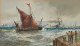 Thomas Bush Hardy, Fishing Boats On The Coast, 1890, Watercolour
