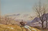 Tom Scott, Rider In A Mountain Landscape, Watercolour