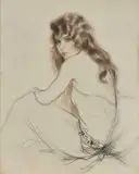 Gaston de Cirmeuse, Portrait Of A Young Lady, 1926, chalks on paper laid to card Unframed