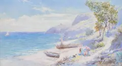Charles Rowbotham, Near Noli, On The Coast Of Genoa, Watercolour