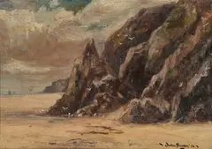 Owen Bowen, Battery Locks Coast, Oil on canvas