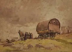 Frederick Lawson, Country Scene With Caravan, Watercolour