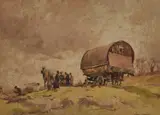 Frederick Lawson, Country Scene With Caravan, Watercolour