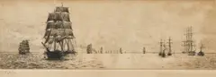 William Lionel Wyllie, Timber Ships, Etching