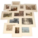 Julia Isabella Lavinia Gordon, Twelve Landscape Sketches, Mainly Continental Views, Pencil and watercolour Unframed Various sizes
