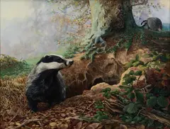 M.d. Herring, Badger Set, Early Evening, Oil on canvas