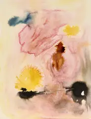 Alistair Grant, Untitled (Yellow And Pink), Watercolour and ink Unframed