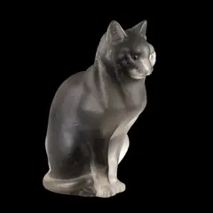 René Lalique, René Lalique (French, 1860–1945), A Rare 'Chat Assis' Sculpture, glass, stencilled R