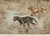 Henry Wilkinson, Two Hunting Scenes With Labradors, pencil and