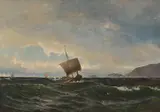 Julius Holck, Sognejekt på Fremfjorden, 1884, Olje på lerret