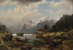 Johannes Bartholomäus Duntze, Fra Hardangerfjorden, 1869, Olje på lerret