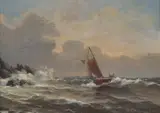 Lauritz Haaland, Losskøyte, 1890, Olje på lerret