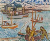 Axel Revold, Fra et fiskevær, Olje på plate