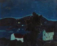 Victor Sparre, Stjernenatt, 1973, Olje på lerret